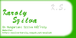 karoly szilva business card